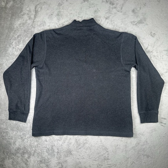 Eddie Bauer VTG Mock Neck Long Sleeve Shirt L Gray 100% Cotton Casual Minimalist - Picture 2 of 13